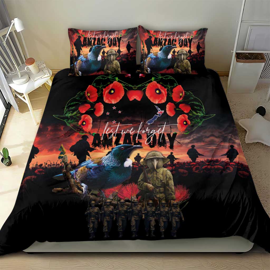 New Zealand ANZAC Day Bedding Set Tui Bird and Kiwi Bird Soldier - Forever in My Thoughts