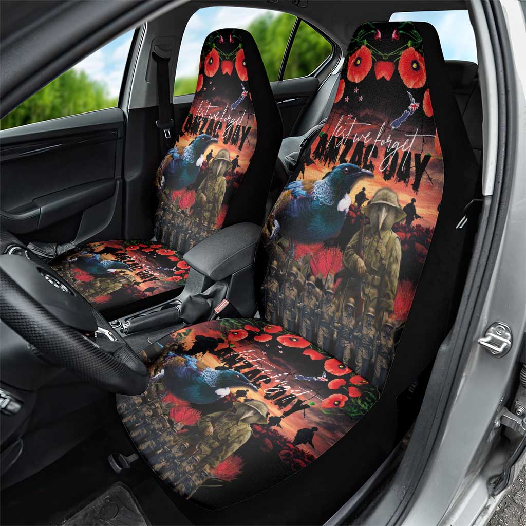 New Zealand ANZAC Day Car Seat Cover Tui Bird and Kiwi Bird Soldier - Forever in My Thoughts