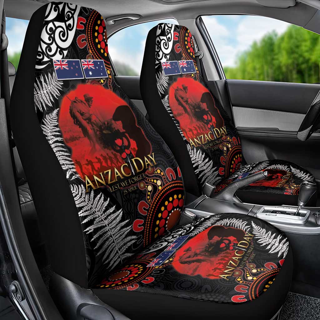 Australia and New Zealand ANZAC Day Car Seat Cover Aboriginal and Maori Art Pattern - Gallipoli Lest We Forget