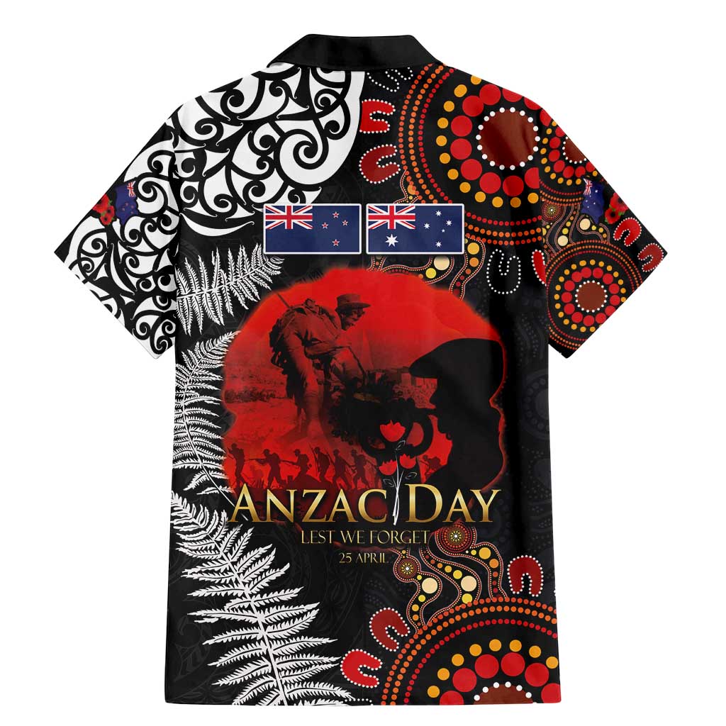 Australia and New Zealand ANZAC Day Family Matching Mermaid Dress and Hawaiian Shirt Aboriginal and Maori Art Pattern - Gallipoli Lest We Forget LT03 - Polynesian Pride