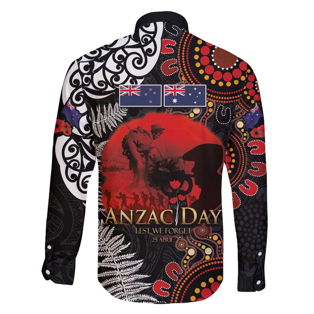 Australia and New Zealand ANZAC Day Family Matching Mermaid Dress and Hawaiian Shirt Aboriginal and Maori Art Pattern - Gallipoli Lest We Forget LT03 - Polynesian Pride
