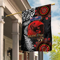 Australia and New Zealand ANZAC Day Garden Flag Aboriginal and Maori Art Pattern - Gallipoli Lest We Forget