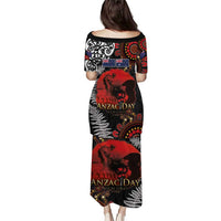 Australia and New Zealand ANZAC Day Puletasi Aboriginal and Maori Art Pattern - Gallipoli Lest We Forget