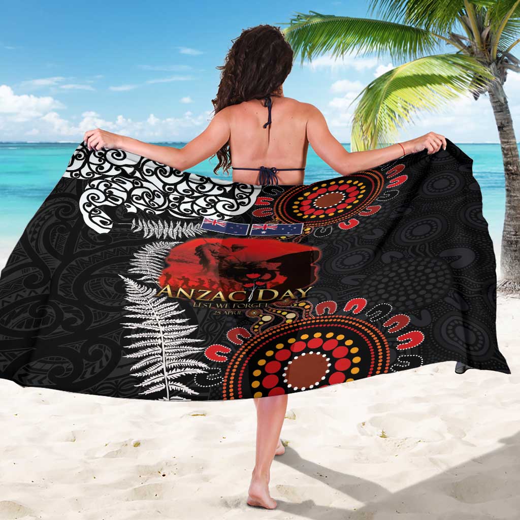 Australia and New Zealand ANZAC Day Sarong Aboriginal and Maori Art Pattern - Gallipoli Lest We Forget