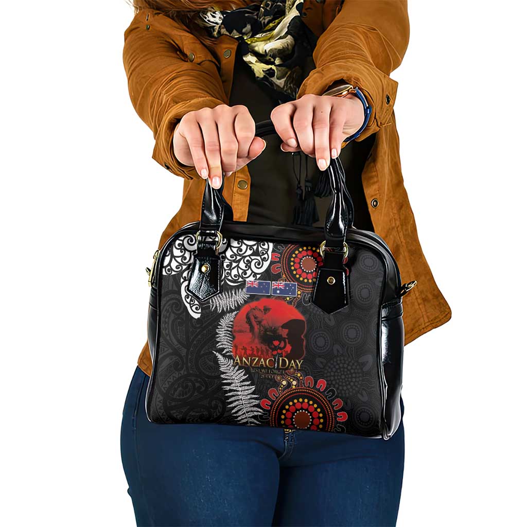 Australia and New Zealand ANZAC Day Shoulder Handbag Aboriginal and Maori Art Pattern - Gallipoli Lest We Forget