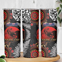 Australia and New Zealand ANZAC Day Skinny Tumbler Aboriginal and Maori Art Pattern Gallipoli Lest We Forget LT03 - Polynesian Pride