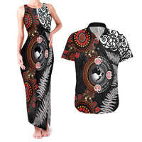 Australia and New Zealand Together Couples Matching Tank Maxi Dress and Hawaiian Shirt Aboriginal and Maori Art Tattoo