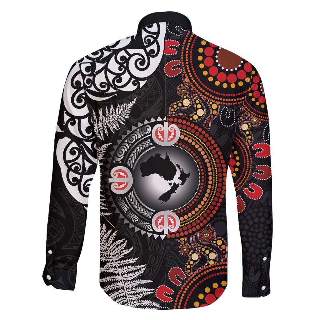Australia and New Zealand Together Family Matching Mermaid Dress and Hawaiian Shirt Aboriginal and Maori Art Tattoo LT03 - Polynesian Pride