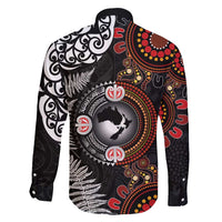 Australia and New Zealand Together Family Matching Puletasi and Hawaiian Shirt Aboriginal and Maori Art Tattoo LT03 - Polynesian Pride