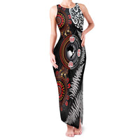 Australia and New Zealand Together Family Matching Tank Maxi Dress and Hawaiian Shirt Aboriginal and Maori Art Tattoo