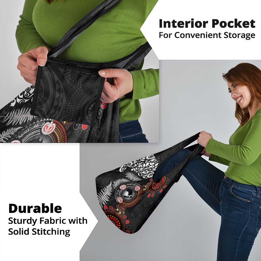 Australia and New Zealand Together Grocery Bag Aboriginal and Maori Art Tattoo