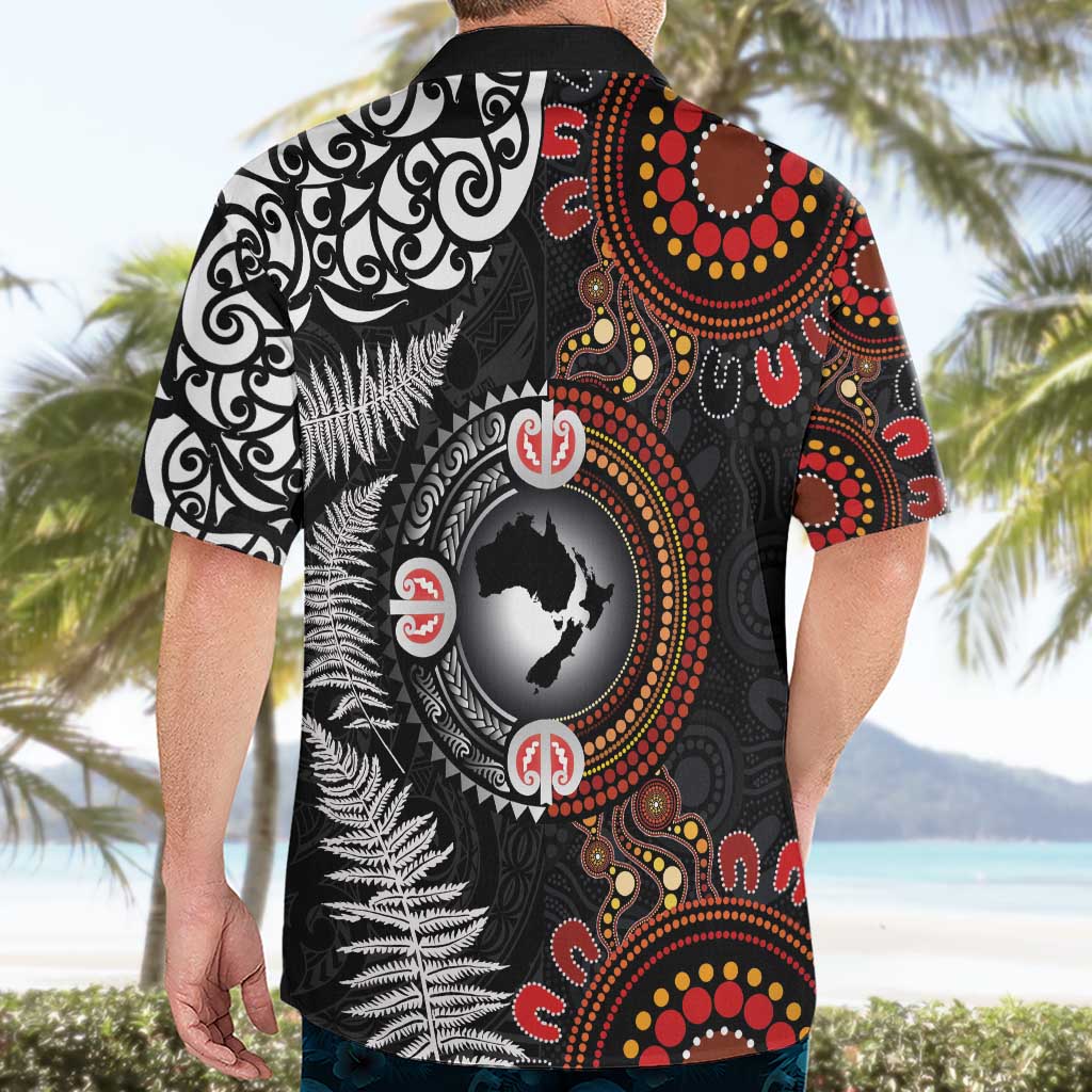 Australia and New Zealand Together Hawaiian Shirt Aboriginal and Maori Art Tattoo