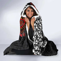 Australia and New Zealand Together Hooded Blanket Aboriginal and Maori Art Tattoo