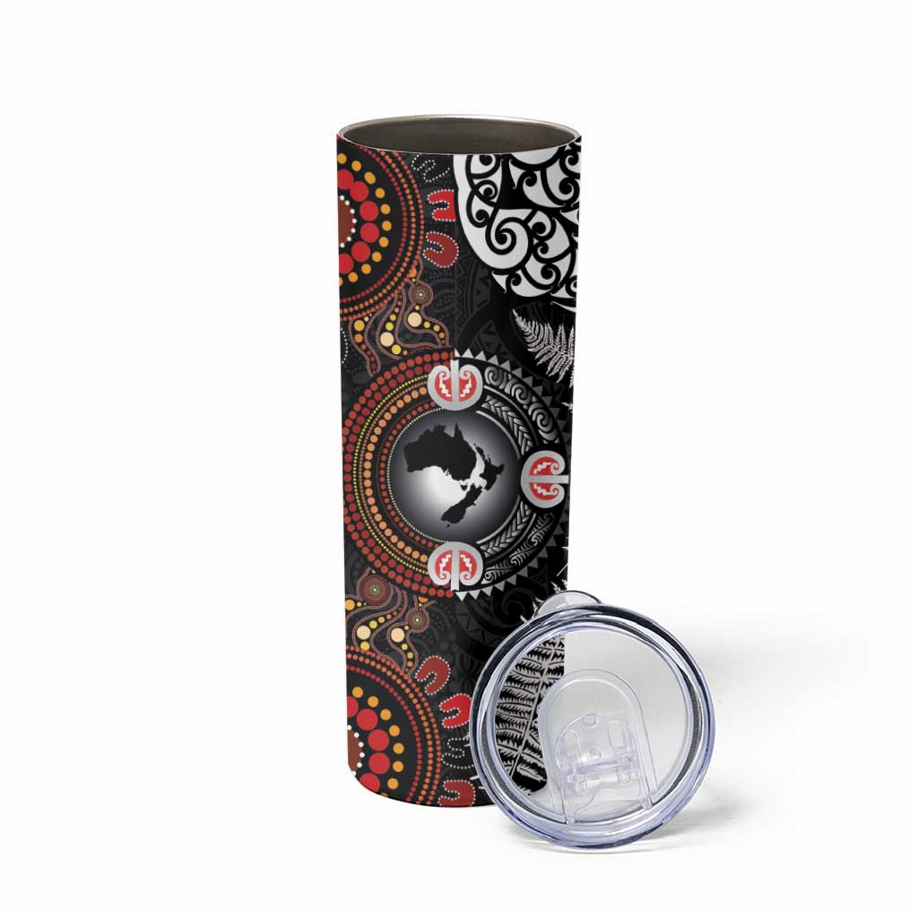 Australia and New Zealand Together Skinny Tumbler Aboriginal and Maori Art Tattoo LT03 - Polynesian Pride