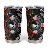 Australia and New Zealand Together Tumbler Cup Aboriginal and Maori Art Tattoo