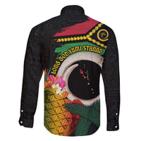Vanuatu Selebretem 44th Indipendens Dei Family Matching Puletasi and Hawaiian Shirt Sand Drawing Turtle Melanesian Vibes LT03 - Polynesian Pride