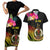 Vanuatu Ni-Van Couples Matching Short Sleeve Bodycon Dress and Hawaiian Shirt Coat of Arms Sand Drawing