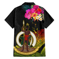 Vanuatu Ni-Van Family Matching Long Sleeve Bodycon Dress and Hawaiian Shirt Coat of Arms Sand Drawing LT03 - Polynesian Pride