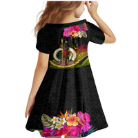 Vanuatu Ni-Van Family Matching Mermaid Dress and Hawaiian Shirt Coat of Arms Sand Drawing LT03 - Polynesian Pride