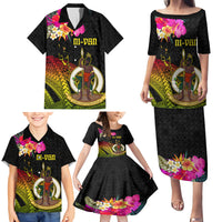 Vanuatu Ni-Van Family Matching Puletasi and Hawaiian Shirt Coat of Arms Sand Drawing LT03 - Polynesian Pride