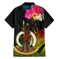 Vanuatu Ni-Van Family Matching Tank Maxi Dress and Hawaiian Shirt Coat of Arms Sand Drawing