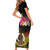 Vanuatu Ni-Van Short Sleeve Bodycon Dress Coat of Arms Sand Drawing