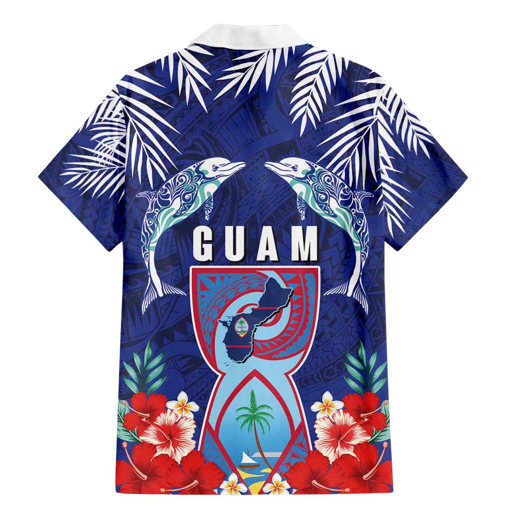 Guam Liberation Day Family Matching Mermaid Dress and Hawaiian Shirt The Tribal Latte Stone and Dolphins with Hibiscus Chamorro Culture