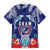 Guam Liberation Day Family Matching Off Shoulder Maxi Dress and Hawaiian Shirt The Tribal Latte Stone and Dolphins with Hibiscus Chamorro Culture