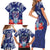 Guam Liberation Day Family Matching Short Sleeve Bodycon Dress and Hawaiian Shirt The Tribal Latte Stone and Dolphins with Hibiscus Chamorro Culture