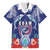 Guam Liberation Day Family Matching Short Sleeve Bodycon Dress and Hawaiian Shirt The Tribal Latte Stone and Dolphins with Hibiscus Chamorro Culture