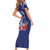 Guam Liberation Day Family Matching Short Sleeve Bodycon Dress and Hawaiian Shirt The Tribal Latte Stone and Dolphins with Hibiscus Chamorro Culture