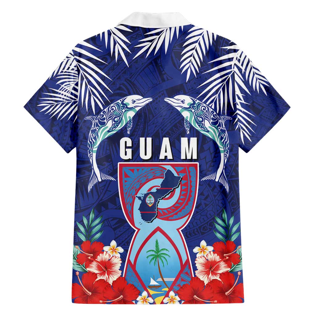 Guam Liberation Day Family Matching Summer Maxi Dress and Hawaiian Shirt The Tribal Latte Stone and Dolphins with Hibiscus Chamorro Culture