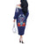 Guam Liberation Day Off The Shoulder Long Sleeve Dress The Tribal Latte Stone and Dolphins with Hibiscus Chamorro Culture