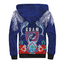 Guam Liberation Day Sherpa Hoodie The Tribal Latte Stone and Dolphins with Hibiscus Chamorro Culture LT03 - Polynesian Pride