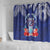 Guam Liberation Day Shower Curtain The Tribal Latte Stone and Dolphins with Hibiscus Chamorro Culture