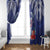 Guam Liberation Day Window Curtain The Tribal Latte Stone and Dolphins with Hibiscus Chamorro Culture