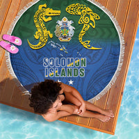 Solomon Islands Beach Blanket The Guardians-Tribal Crocodile and Shark Melanesian Tattoo