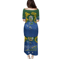 Solomon Islands Family Matching Puletasi and Hawaiian Shirt The Guardians-Tribal Crocodile and Shark Melanesian Tattoo