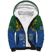 Solomon Islands Sherpa Hoodie The Guardians-Tribal Crocodile and Shark Melanesian Tattoo