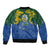 Solomon Islands Sleeve Zip Bomber Jacket The Guardians-Tribal Crocodile and Shark Melanesian Tattoo