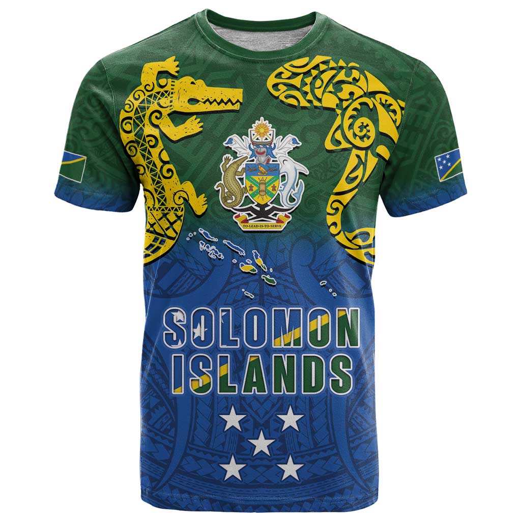 Solomon Islands T Shirt The Guardians-Tribal Crocodile and Shark Melanesian Tattoo