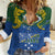 Solomon Islands Women Casual Shirt The Guardians-Tribal Crocodile and Shark Melanesian Tattoo