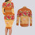 Hawaii Hibiscus Couples Matching Long Sleeve Bodycon Dress and Long Sleeve Button Shirt Turtles and Tribal Motifs Vintage Floral Style