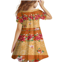 Hawaii Hibiscus Family Matching Mermaid Dress and Hawaiian Shirt Turtles and Tribal Motifs Vintage Floral Style