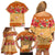 Hawaii Hibiscus Family Matching Off Shoulder Short Dress and Hawaiian Shirt Turtles and Tribal Motifs Vintage Floral Style