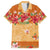 Hawaii Hibiscus Family Matching Off Shoulder Short Dress and Hawaiian Shirt Turtles and Tribal Motifs Vintage Floral Style