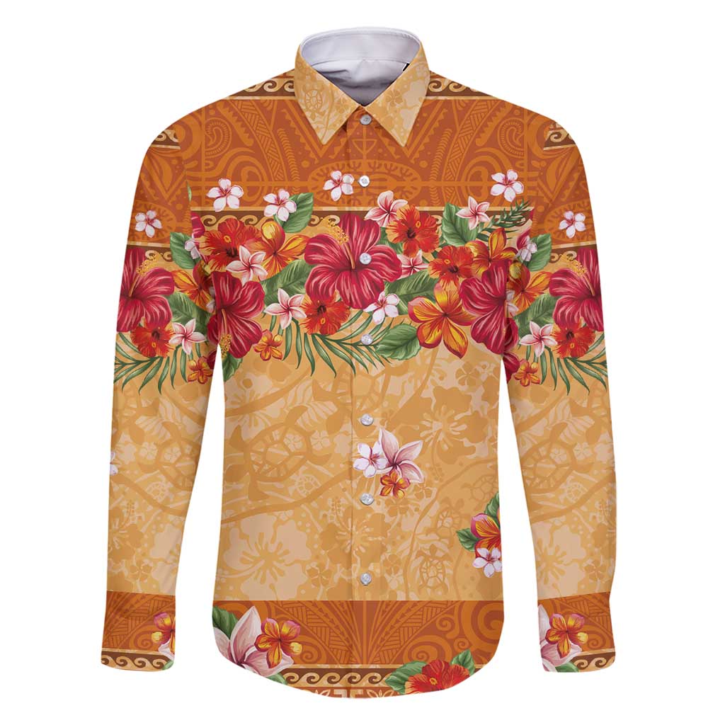 Hawaii Hibiscus Family Matching Off Shoulder Short Dress and Hawaiian Shirt Turtles and Tribal Motifs Vintage Floral Style