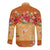 Hawaii Hibiscus Long Sleeve Button Shirt Turtles and Tribal Motifs Vintage Floral Style