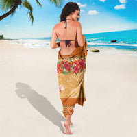 Hawaii Hibiscus Sarong Turtles and Tribal Motifs Vintage Floral Style