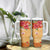 Hawaii Hibiscus Tumbler With Handle Turtles and Tribal Motifs Vintage Floral Style